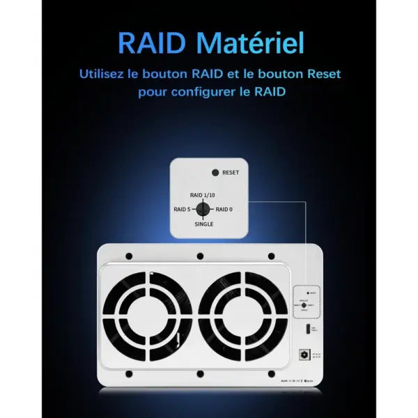 TERRAMASTER D5-310 - Boîtier RAID 5 baies USB-C avec RAID matériel, sans disque — 3 TERRAMASTER D5-310 - Boîtier RAID 5 baies USB-C avec RAID matériel, sans disque — 3