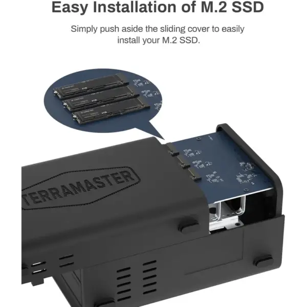 TERRAMASTER D5 Hybrid - 5-bay enclosure for 2 HDD + 3 M.2 NVMe SSD, USB 3.2 Gen2 10 Gbps (diskless) — 4 TERRAMASTER D5 Hybrid - 5-bay enclosure for 2 HDD + 3 M.2 NVMe SSD, USB 3.2 Gen2 10 Gbps (diskless) — 4