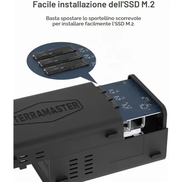 TERRAMASTER D5 Hybrid - Box ibrido per 2 hard disk e 3 SSD NVMe, senza dischi — 4 TERRAMASTER D5 Hybrid - Box ibrido per 2 hard disk e 3 SSD NVMe, senza dischi — 4