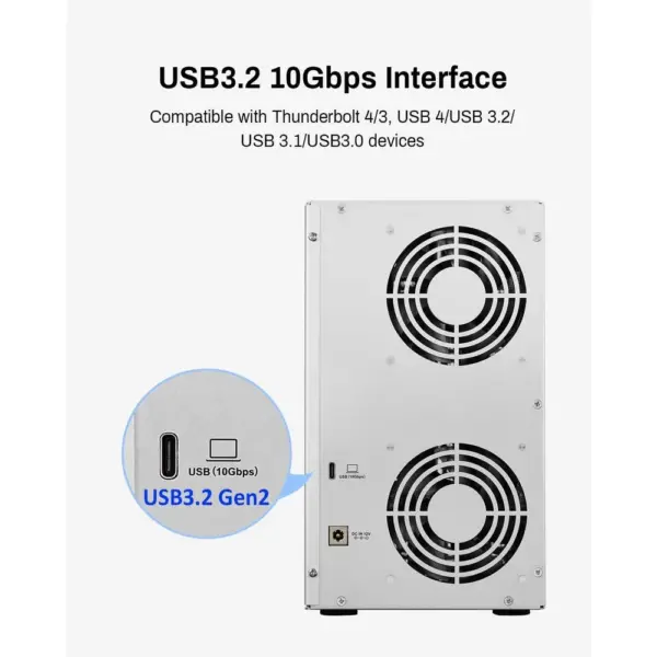 TERRAMASTER D6-320 - Festplattengehäuse mit 6 Einschüben, USB 3.2 Gen2 10 Gbit/s, ohne Festplatten — 3 TERRAMASTER D6-320 - Festplattengehäuse mit 6 Einschüben, USB 3.2 Gen2 10 Gbit/s, ohne Festplatten — 3