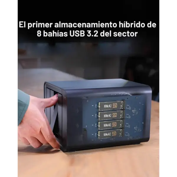 TERRAMASTER D8 Hybrid - Caja híbrida de 8 bahías 4 discos duros + 4 SSD NVMe, USB 3.2 Gen 2 — 4 TERRAMASTER D8 Hybrid - Caja híbrida de 8 bahías 4 discos duros + 4 SSD NVMe, USB 3.2 Gen 2 — 4