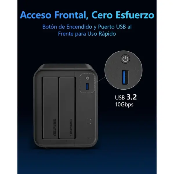 TERRAMASTER F2-425 - NAS de 2 bahías con procesador de 4 núcleos y 4 GB de RAM (sin discos) — 3 TERRAMASTER F2-425 - NAS de 2 bahías con procesador de 4 núcleos y 4 GB de RAM (sin discos) — 3