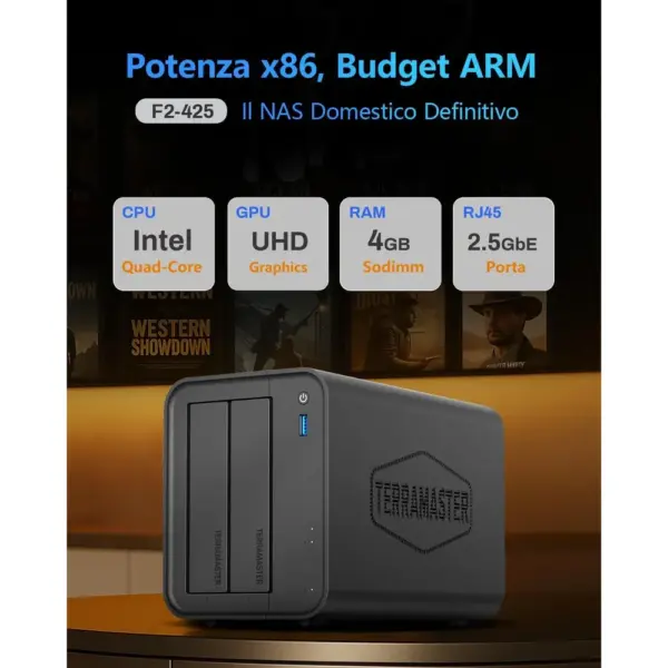 TERRAMASTER F2-425 - NAS a 2 alloggiamenti per la casa, senza dischi — 2 TERRAMASTER F2-425 - NAS a 2 alloggiamenti per la casa, senza dischi — 2