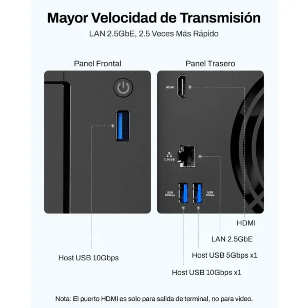 TERRAMASTER F4-425 - NAS de 4 bahías con procesador de 4 núcleos y 4 GB de RAM (sin discos) — 3 TERRAMASTER F4-425 - NAS de 4 bahías con procesador de 4 núcleos y 4 GB de RAM (sin discos) — 3
