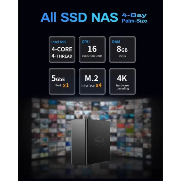 TERRAMASTER F4 SSD - NAS 100 % SSD de 4 ranuras M.2 NVMe, N95, 8 GB DDR5 y 10GbE — 2 TERRAMASTER F4 SSD - NAS 100 % SSD de 4 ranuras M.2 NVMe, N95, 8 GB DDR5 y 10GbE — 2