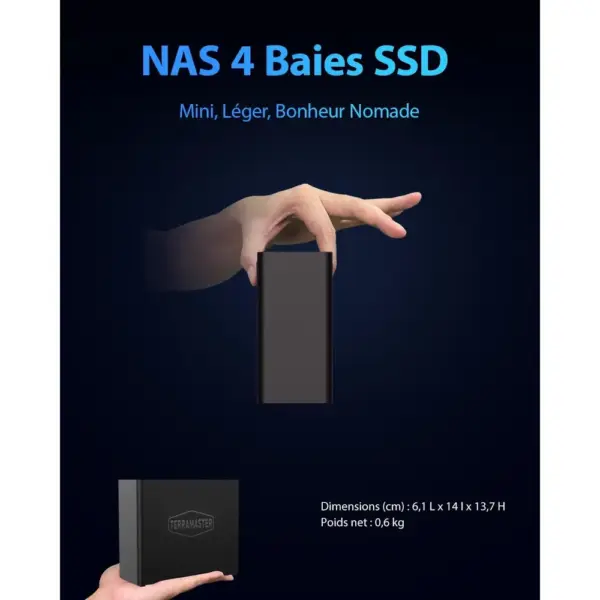 TERRAMASTER F4 SSD - NAS 100 % SSD 4 emplacements M.2 NVMe, Intel N95, 8 Go DDR5, 5 GbE — 2 TERRAMASTER F4 SSD - NAS 100 % SSD 4 emplacements M.2 NVMe, Intel N95, 8 Go DDR5, 5 GbE — 2