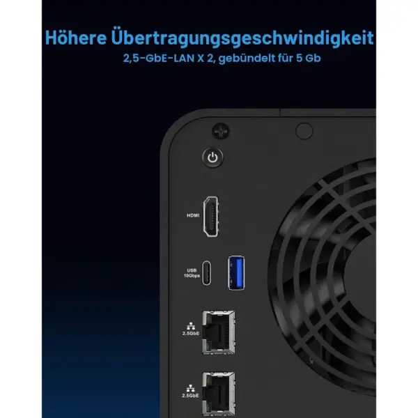 TERRAMASTER F6-424 - NAS mit 6 Einschüben, Intel N95, 8 GB DDR5 und 2 × 2,5 GbE, ohne Festplatten — 3 TERRAMASTER F6-424 - NAS mit 6 Einschüben, Intel N95, 8 GB DDR5 und 2 × 2,5 GbE, ohne Festplatten — 3