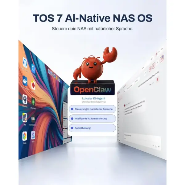 TERRAMASTER F6-425 Pro - NAS mit 6 Einschüben, Core i3-1315U, 8 GB DDR5 und 2 × 10 GbE, ohne Festplatten — 3 TERRAMASTER F6-425 Pro - NAS mit 6 Einschüben, Core i3-1315U, 8 GB DDR5 und 2 × 10 GbE, ohne Festplatten — 3