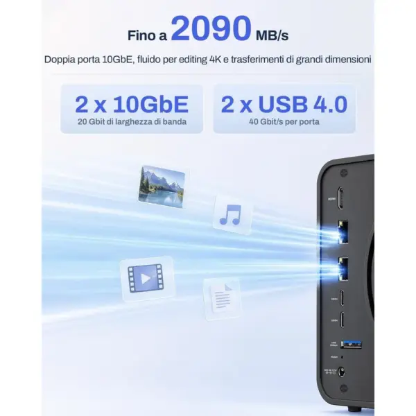 TERRAMASTER F6-425 Pro - NAS 6 alloggiamenti Core i3 e doppio 10 GbE, senza dischi — 4 TERRAMASTER F6-425 Pro - NAS 6 alloggiamenti Core i3 e doppio 10 GbE, senza dischi — 4