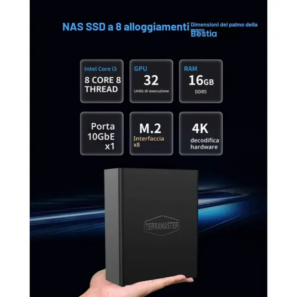 TERRAMASTER F8 SSD Plus - NAS 100% SSD a 8 slot con Core i3-N305, senza SSD — 2 TERRAMASTER F8 SSD Plus - NAS 100% SSD a 8 slot con Core i3-N305, senza SSD — 2