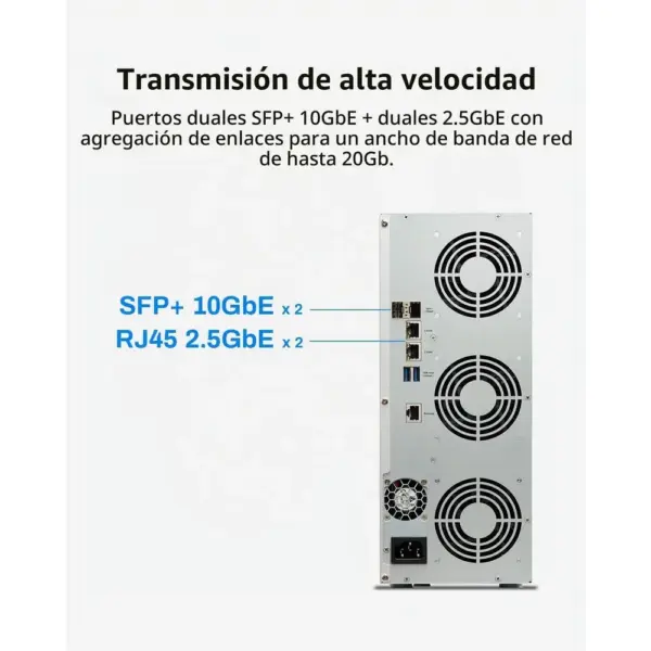 TERRAMASTER T9-450 - NAS de 9 bahías Atom C3558R, 8 GB DDR4, doble SFP+ 10GbE y doble 2,5GbE — 4 TERRAMASTER T9-450 - NAS de 9 bahías Atom C3558R, 8 GB DDR4, doble SFP+ 10GbE y doble 2,5GbE — 4