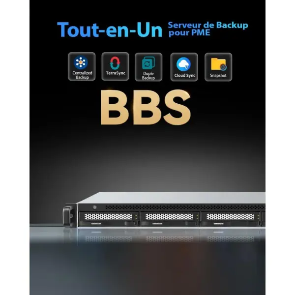 TERRAMASTER U4-500 - NAS rack 1U 4 baies Intel Core i3-1215U, 8 Go DDR5, 2 × 10 GbE, sans disque — 2 TERRAMASTER U4-500 - NAS rack 1U 4 baies Intel Core i3-1215U, 8 Go DDR5, 2 × 10 GbE, sans disque — 2