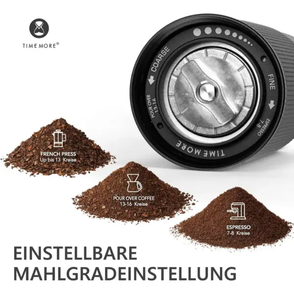TIMEMORE C3S Pro - Handkaffeemühle mit 38-mm-Kegelmahlwerk und Klappgriff — 3 TIMEMORE C3S Pro - Handkaffeemühle mit 38-mm-Kegelmahlwerk und Klappgriff — 3