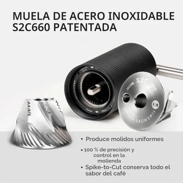 TIMEMORE C3S Pro - Molinillo de café manual con manivela plegable — 3 TIMEMORE C3S Pro - Molinillo de café manual con manivela plegable — 3