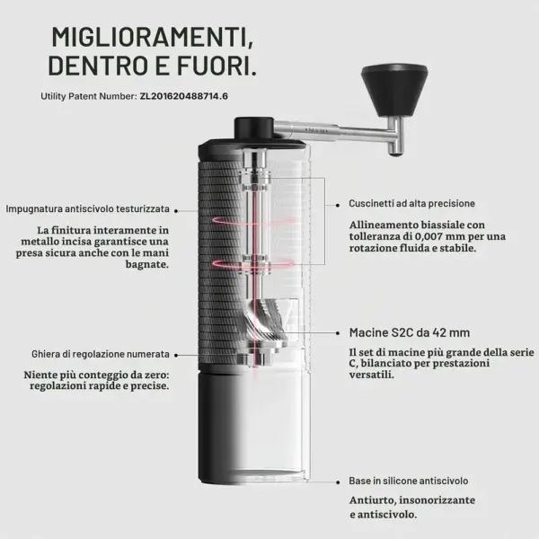 TIMEMORE C5 ESP Pro - Macinacaffè manuale per espresso, 42 mm — 3 TIMEMORE C5 ESP Pro - Macinacaffè manuale per espresso, 42 mm — 3