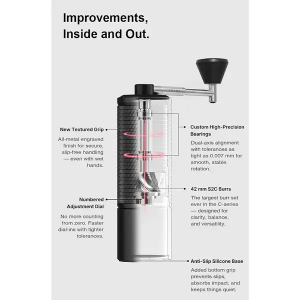 TIMEMORE C5 Pro - Molinillo de café manual de 30 g con muelas de 42 mm — 4 TIMEMORE C5 Pro - Molinillo de café manual de 30 g con muelas de 42 mm — 4