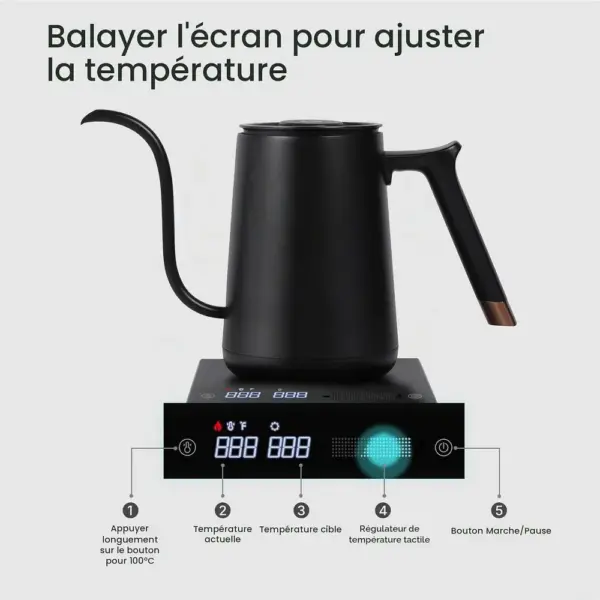 TIMEMORE Fish Smart - Bouilloire col de cygne 600 ml, 40-100 °C — 4 TIMEMORE Fish Smart - Bouilloire col de cygne 600 ml, 40-100 °C — 4