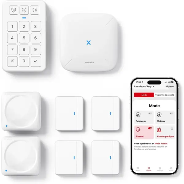 X-Sense AS08 - Kit alarme maison sans fil avec base SBS50 — 1 X-Sense AS08 - Kit alarme maison sans fil avec base SBS50 — 1
