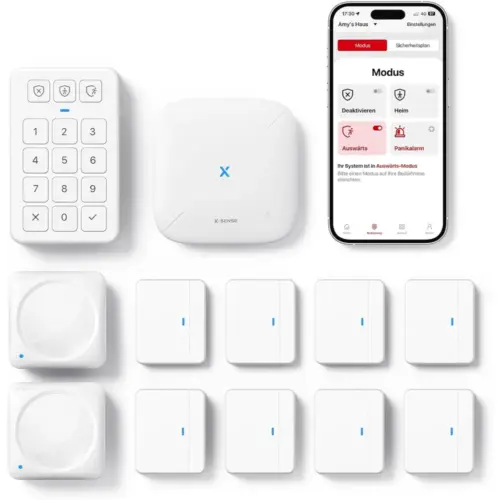 X-Sense AS12 - Smarte Alarmanlage mit 8 Tür- und Fenstersensoren, 12er-Set — 1 X-Sense AS12 - Smarte Alarmanlage mit 8 Tür- und Fenstersensoren, 12er-Set — 1