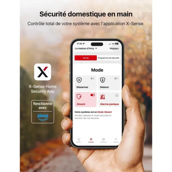 X-Sense AS12 - Kit alarme maison sans fil avec base SBS50, 8 capteurs d’ouverture — 3 X-Sense AS12 - Kit alarme maison sans fil avec base SBS50, 8 capteurs d’ouverture — 3