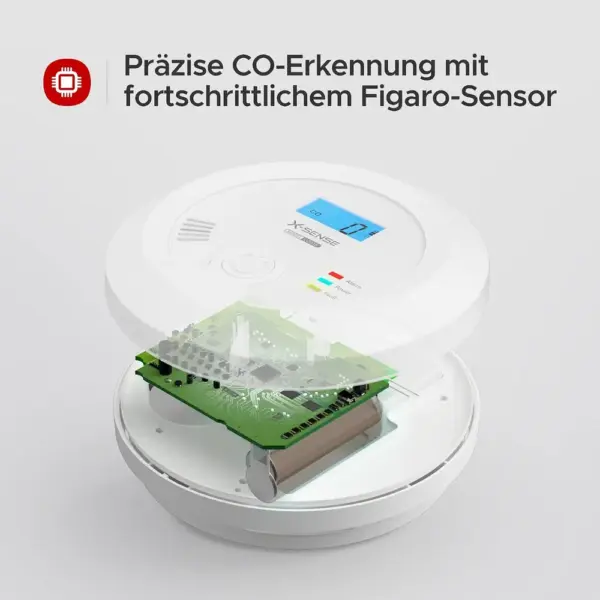 X-Sense CO03B - CO-Melder mit beleuchtetem LCD und 9-V-Batterie — 4 X-Sense CO03B - CO-Melder mit beleuchtetem LCD und 9-V-Batterie — 4