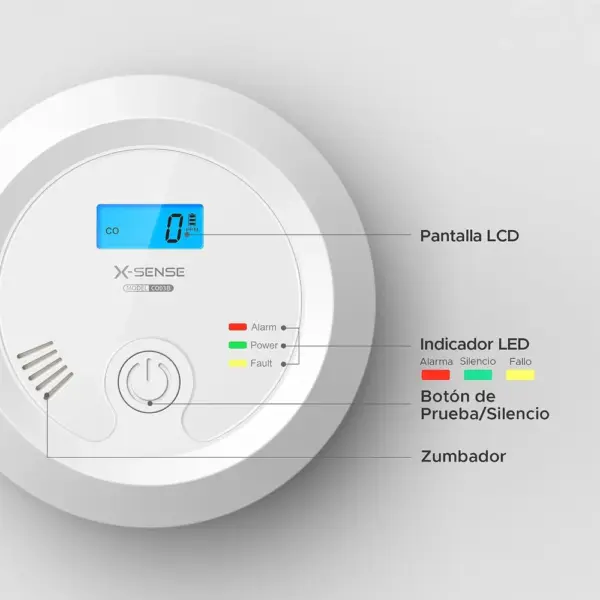X-Sense CO03B - Detector de monóxido de carbono con pantalla, vida útil de 10 años — 2 X-Sense CO03B - Detector de monóxido de carbono con pantalla, vida útil de 10 años — 2