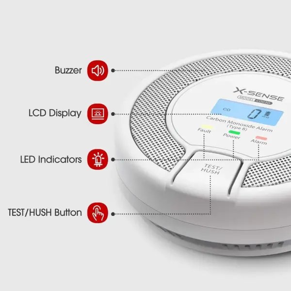 X-Sense CO03D - CO alarm with large LCD and 10-year sensor, single unit — 2 X-Sense CO03D - CO alarm with large LCD and 10-year sensor, single unit — 2