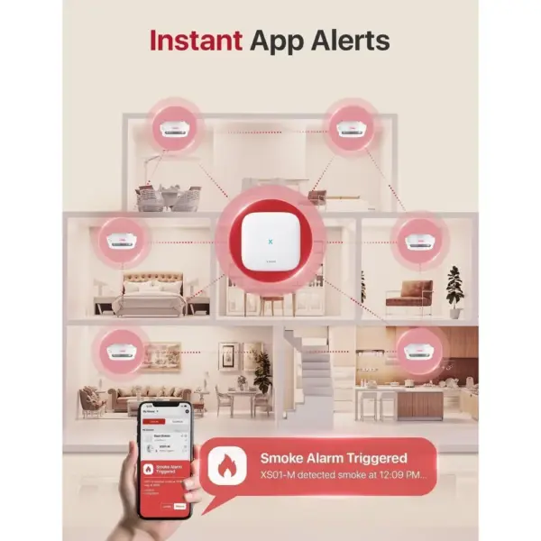 X-Sense FS31 - Kit of 3 interlinked smoke alarms with SBS50 base station — 3 X-Sense FS31 - Kit of 3 interlinked smoke alarms with SBS50 base station — 3