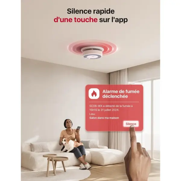 X-Sense SC06-WX - Détecteurs de fumée et de CO Wi-Fi, lot de 2 — 4 X-Sense SC06-WX - Détecteurs de fumée et de CO Wi-Fi, lot de 2 — 4