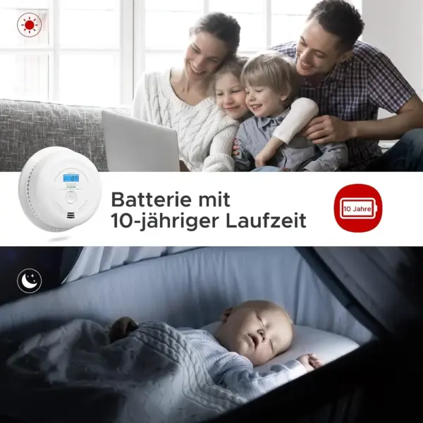 X-Sense SC08 - Rauch- und CO-Melder mit LCD und 10-Jahres-Batterie — 3 X-Sense SC08 - Rauch- und CO-Melder mit LCD und 10-Jahres-Batterie — 3