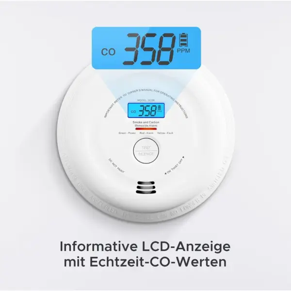 X-Sense SC08 - Rauch- und CO-Melder mit LCD und 10-Jahres-Batterie — 5 X-Sense SC08 - Rauch- und CO-Melder mit LCD und 10-Jahres-Batterie — 5