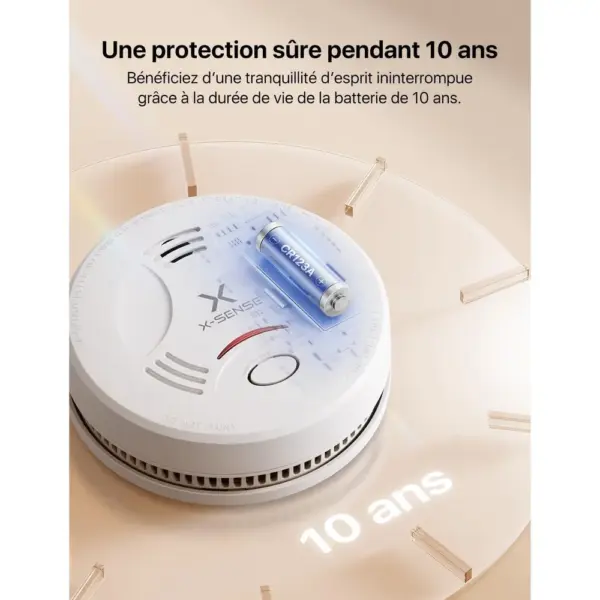 X-Sense SD11 - Détecteur de fumée autonome, batterie scellée 10 ans — 4 X-Sense SD11 - Détecteur de fumée autonome, batterie scellée 10 ans — 4