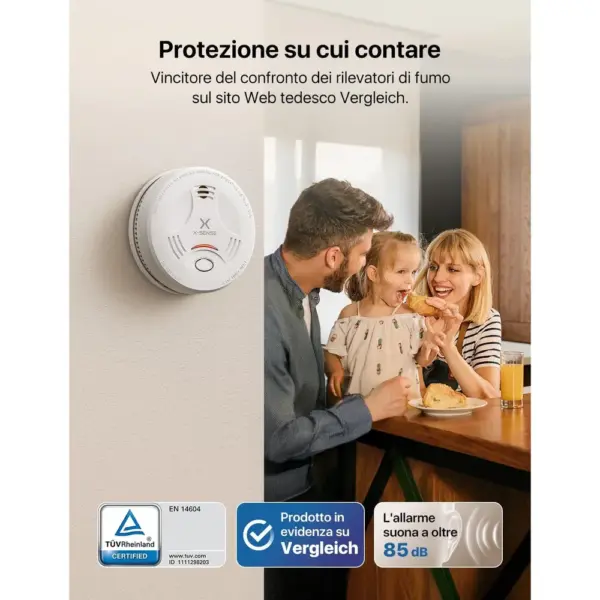 X-Sense SD11 - Rilevatore di fumo autonomo, batteria 10 anni — 2 X-Sense SD11 - Rilevatore di fumo autonomo, batteria 10 anni — 2