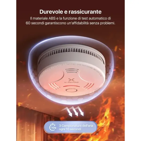 X-Sense SD11 - Rilevatore di fumo autonomo, batteria 10 anni — 4 X-Sense SD11 - Rilevatore di fumo autonomo, batteria 10 anni — 4
