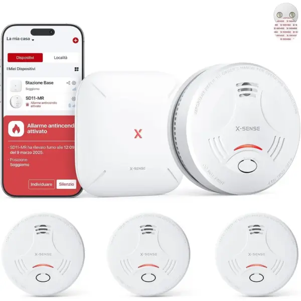 X-Sense SD11-MR - Kit 3 rilevatori di fumo con base SBS50 — 1 X-Sense SD11-MR - Kit 3 rilevatori di fumo con base SBS50 — 1
