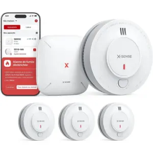 X-Sense SD19-MN31 - Kit de 3 detectores de humo con batería de 10 años y base SBS50 — 1