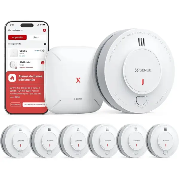 X-Sense SD19-MN61 - Kit détecteurs de fumée 10 ans avec base SBS50 — 1 X-Sense SD19-MN61 - Kit détecteurs de fumée 10 ans avec base SBS50 — 1