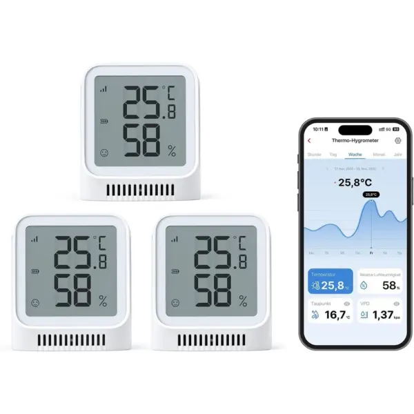 X-Sense STH0A - Thermo-Hygrometer mit 2,7-Zoll-LCD, 3 Sensoren — 1 X-Sense STH0A - Thermo-Hygrometer mit 2,7-Zoll-LCD, 3 Sensoren — 1