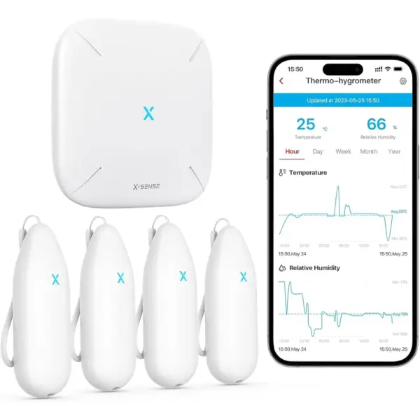X-Sense STH55 - Thermo-hygrometer kit, 4 sensors and base station — 1 X-Sense STH55 - Thermo-hygrometer kit, 4 sensors and base station — 1