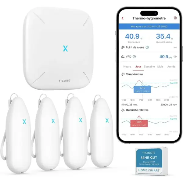 X-Sense STH55 - Kit thermo-hygromètres connectés avec station de base — 1 X-Sense STH55 - Kit thermo-hygromètres connectés avec station de base — 1