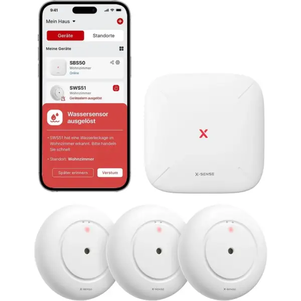 X-Sense SWS54 - Wassermelder-Set mit Basisstation — 1 X-Sense SWS54 - Wassermelder-Set mit Basisstation — 1