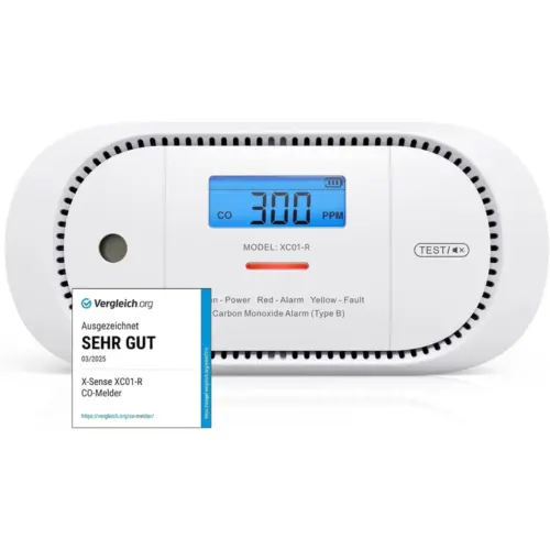 X-Sense XC01-R - Kohlenmonoxidmelder mit LCD und Spitzenwertspeicher — 1 X-Sense XC01-R - Kohlenmonoxidmelder mit LCD und Spitzenwertspeicher — 1