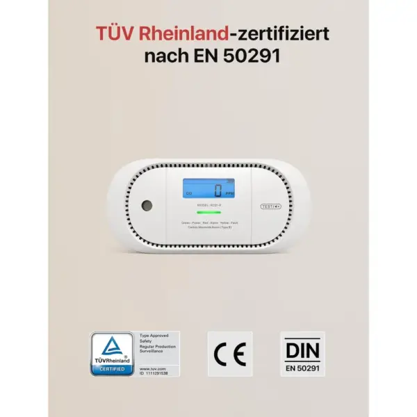 X-Sense XC01-R - Kohlenmonoxidmelder mit LCD und Spitzenwertspeicher — 3 X-Sense XC01-R - Kohlenmonoxidmelder mit LCD und Spitzenwertspeicher — 3
