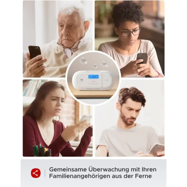 X-Sense XC04-WX - Smarter WLAN-Kohlenmonoxidmelder, freistehend — 4 X-Sense XC04-WX - Smarter WLAN-Kohlenmonoxidmelder, freistehend — 4