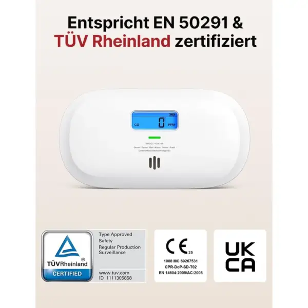 X-Sense XC0C-SR - Schlanker Kohlenmonoxidmelder mit LCD, 2er-Set — 2 X-Sense XC0C-SR - Schlanker Kohlenmonoxidmelder mit LCD, 2er-Set — 2