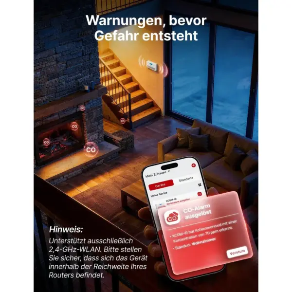 X-Sense XC0M-iR - WLAN-CO-Melder mit Sprachalarm, Temperatur und Luftfeuchte — 2 X-Sense XC0M-iR - WLAN-CO-Melder mit Sprachalarm, Temperatur und Luftfeuchte — 2