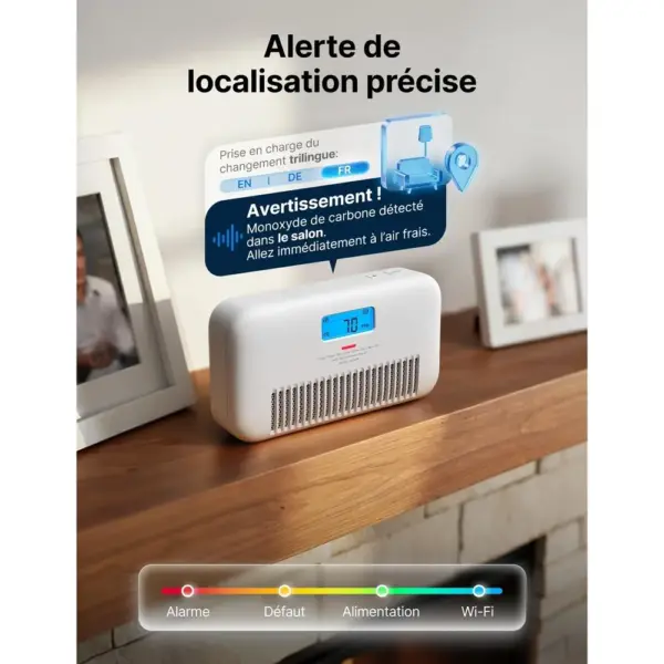 X-Sense XC0M-iR - Détecteur de CO Wi-Fi à voix française, température et humidité — 3 X-Sense XC0M-iR - Détecteur de CO Wi-Fi à voix française, température et humidité — 3