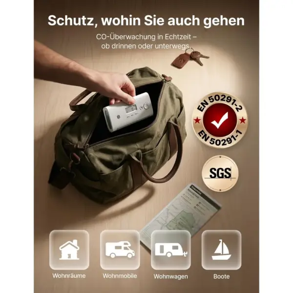 X-Sense XC0N-SR - Tragbarer CO-Melder für Wohnmobil, Wohnwagen und Boot — 2 X-Sense XC0N-SR - Tragbarer CO-Melder für Wohnmobil, Wohnwagen und Boot — 2
