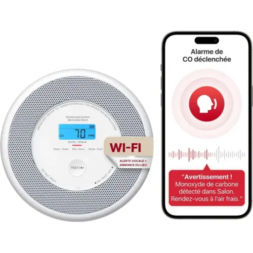 X-Sense XP0A-iR - Détecteur de fumée et de CO Wi-Fi à voix française — 1 X-Sense XP0A-iR - Détecteur de fumée et de CO Wi-Fi à voix française — 1