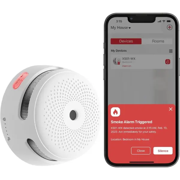 X-Sense XS01-WX - Mini Wi-Fi smoke alarm with app alerts, single unit — 1 X-Sense XS01-WX - Mini Wi-Fi smoke alarm with app alerts, single unit — 1